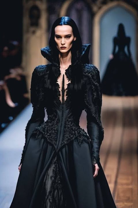 Inspiration déguisement : robe gothique noire élégante
